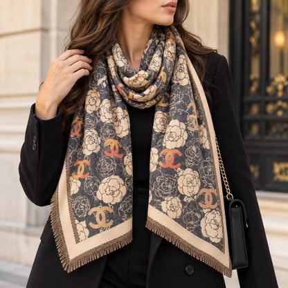 CHANEL écharpe en laine
