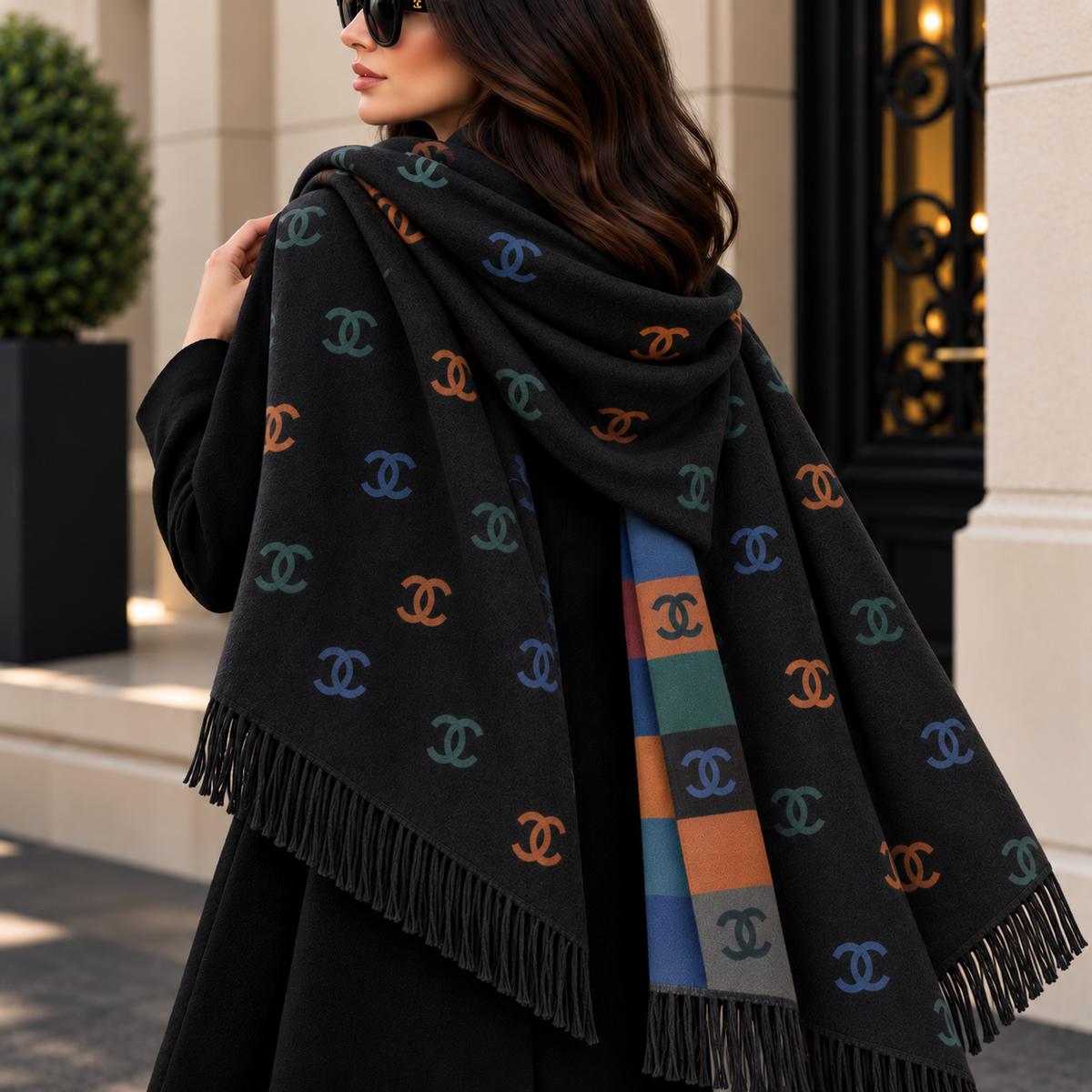 CHANEL echarpe en laine