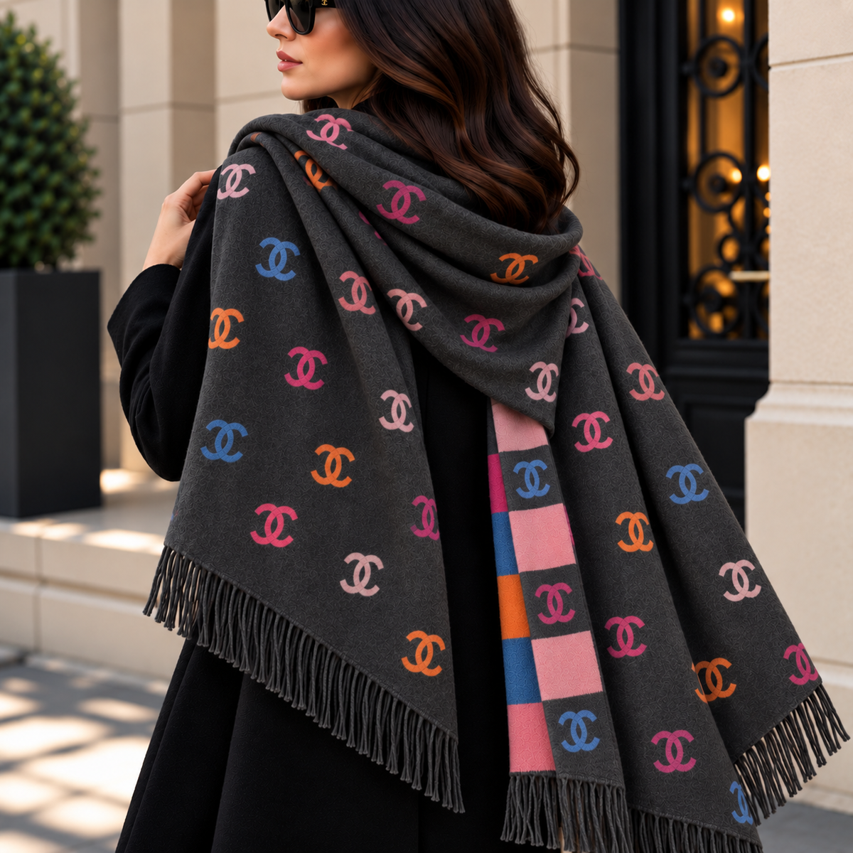 CHANEL echarpe en laine